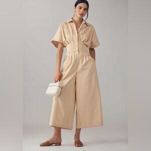 Anthropologie The Tobie Pleated Jumpsuit by Exquise Wide Leg